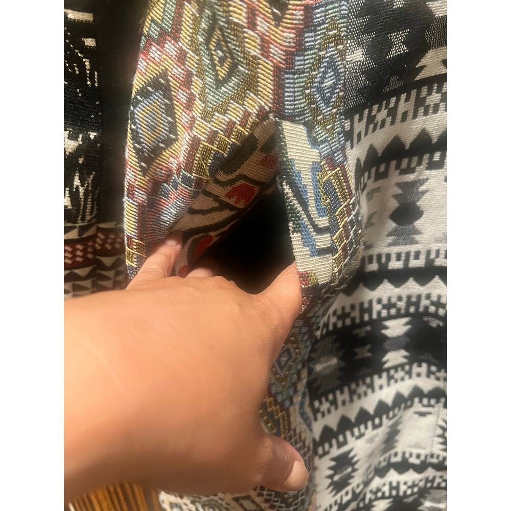 Anthropologie Dor Dor Couture Tapestry Coat Patchwork Art Wear Tribal Boho M - Picture 11 of 11